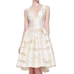 NWT Lela Rose Taffeta Burnout Full-Skirt Dress